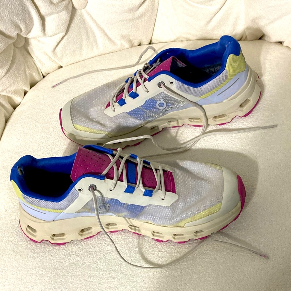 On Running Women's Athletic Shoes - White, Pink, Blue, Yellow
